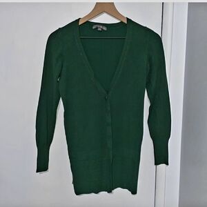 Forever 21 Forest Green Long Sleeve Button Cardigan Small